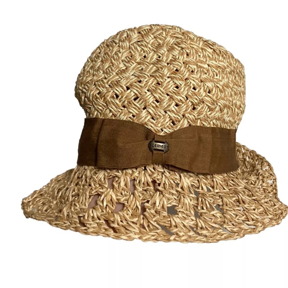 Element Charming Woven Sun Hat with Brown Ribbon